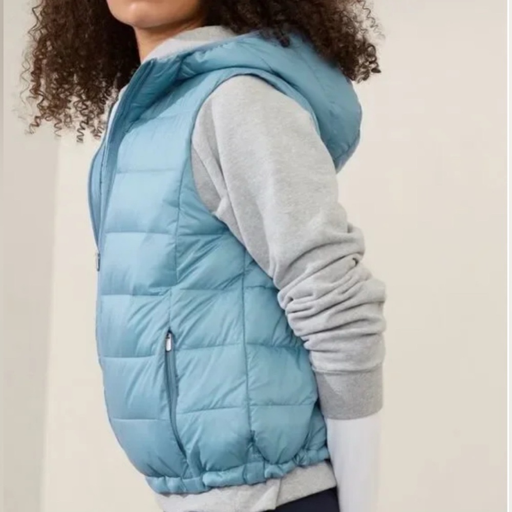 Athleta Light Blue Puffer Jacket
